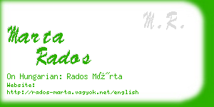 marta rados business card